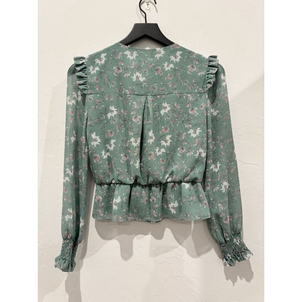 Wayf Floral Long Sleeve Top Green Size XS - Picture 9 of 9